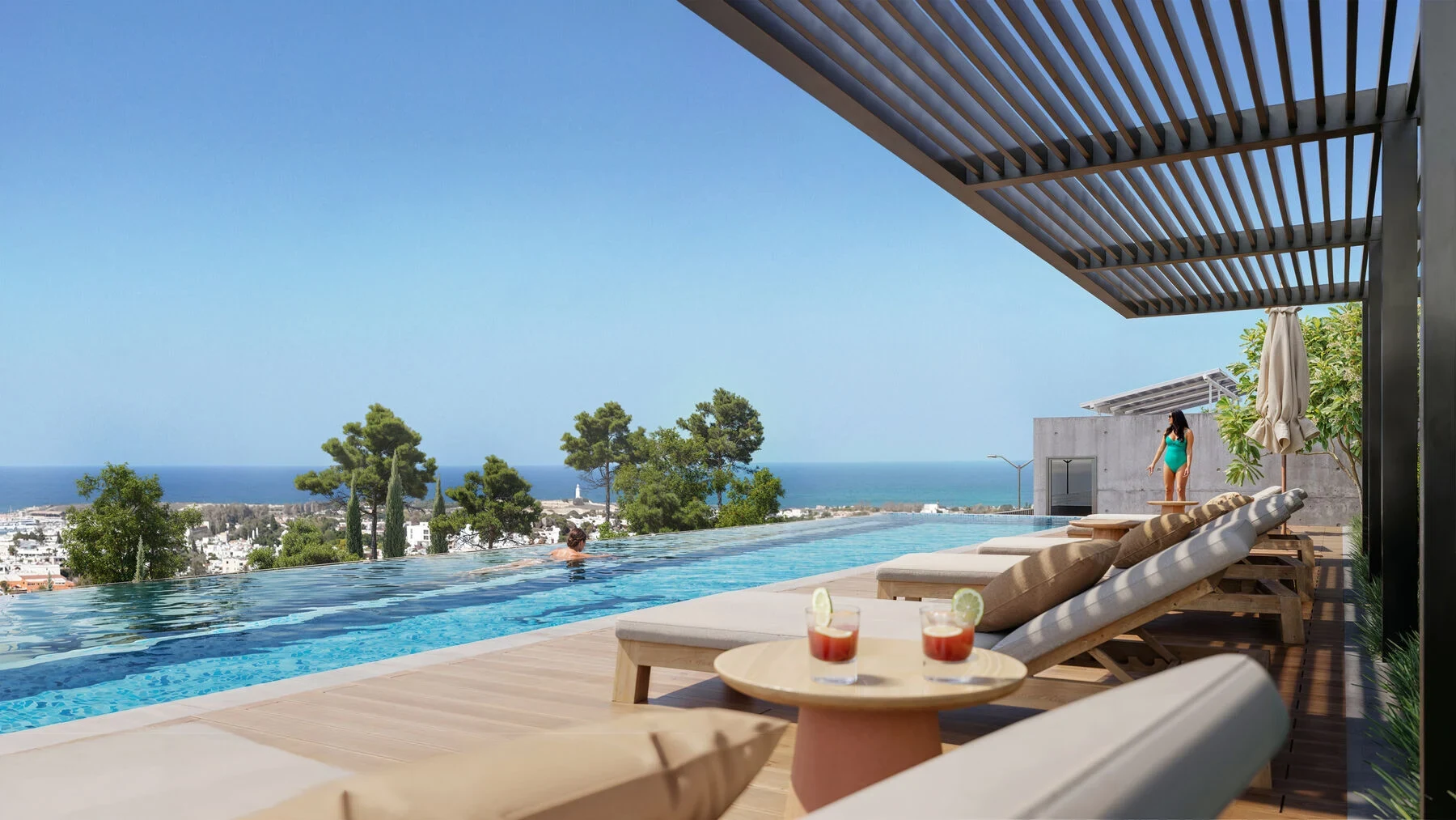 Architectural rendering: BRONTE rooftop swimming pool design